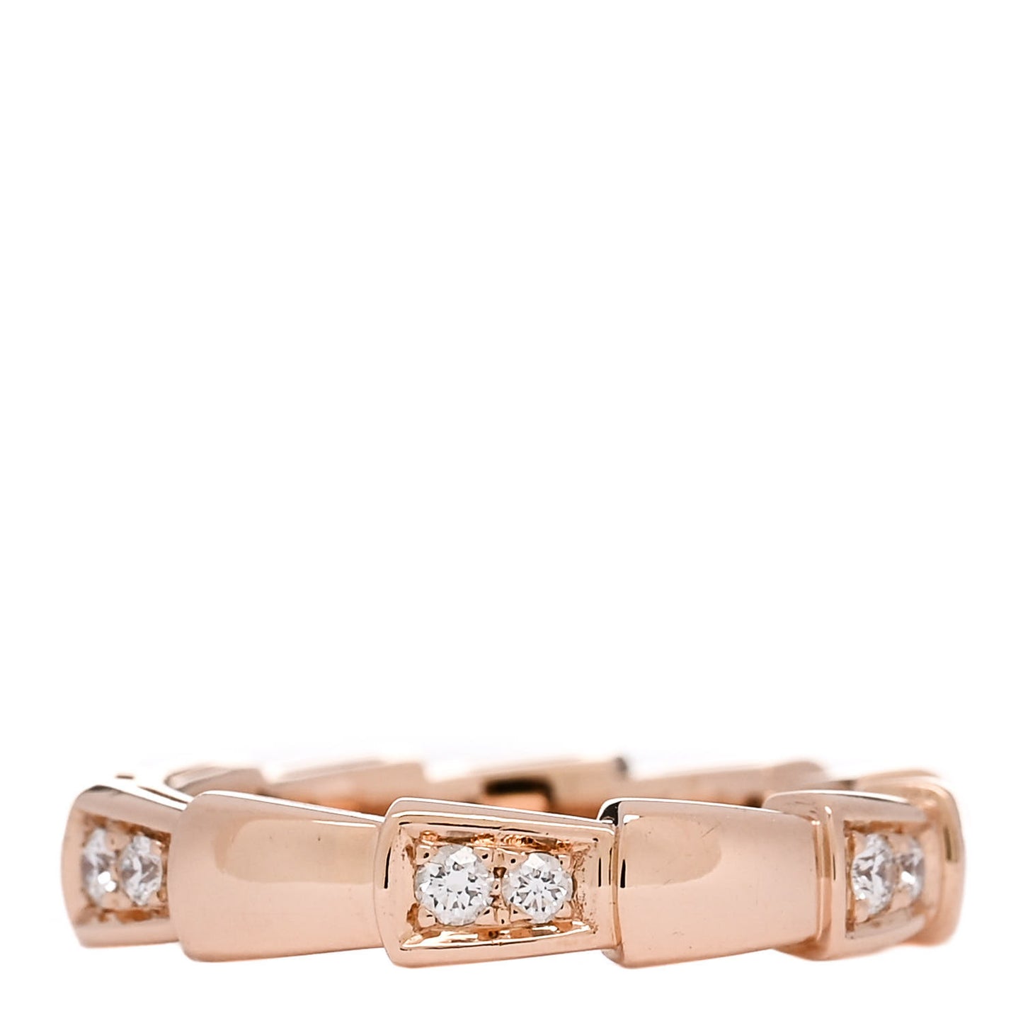 18K Rose Gold Diamond Serpenti Viper Ring 48 4.5