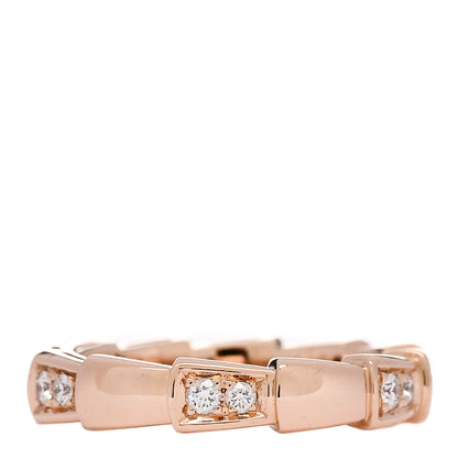 Bulgari 18K Rose Gold Diamond Serpenti Viper Ring 48 4.5 1 of 7