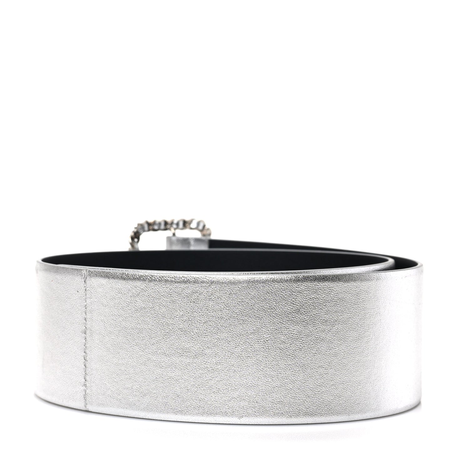 Lambskin Chain Square Buckle Belt 75 30 Silver