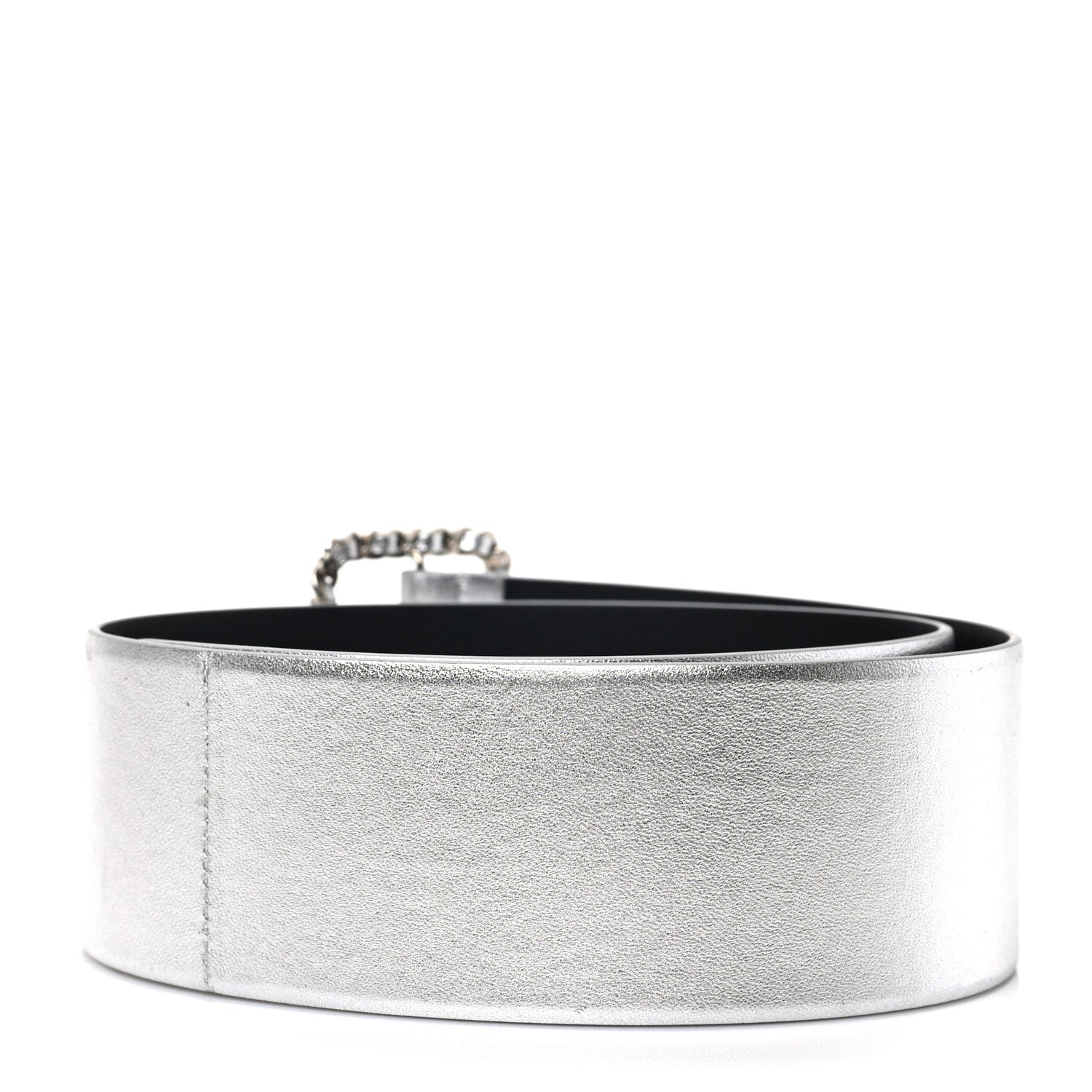 Chanel Lambskin Chain Square Buckle Belt 75 30 Silver 3 of 4
