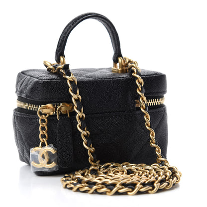 Chanel Caviar Quilted Mini Top Handle Vanity With Chain Black 3 of 11