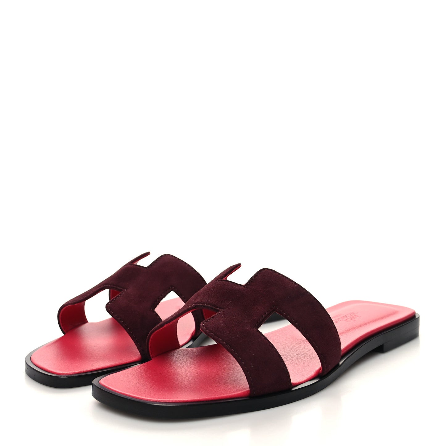 Suede Goatskin Oran Sandals 36.5 Rose Rouge Marsala