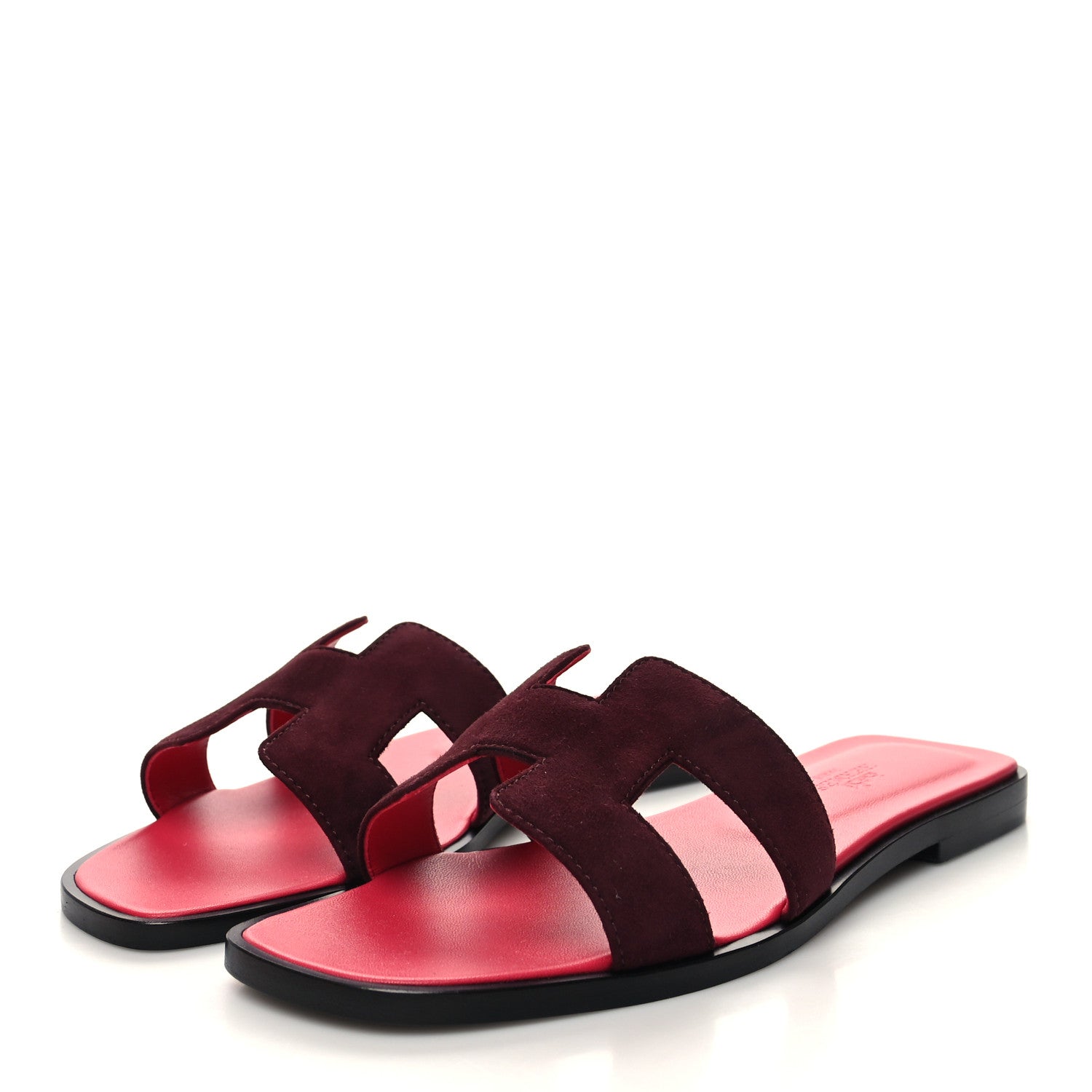 Hermes Suede Goatskin Oran Sandals 36.5 Rose Rouge Marsala 3 of 9