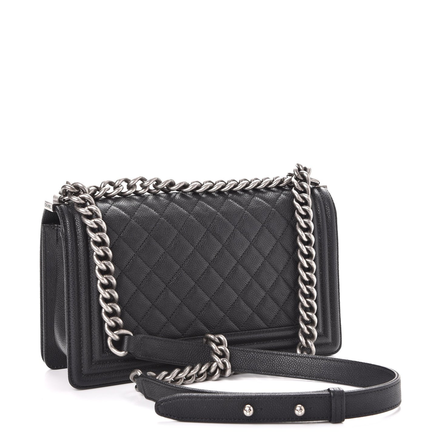 Caviar Quilted Medium Boy Flap Black