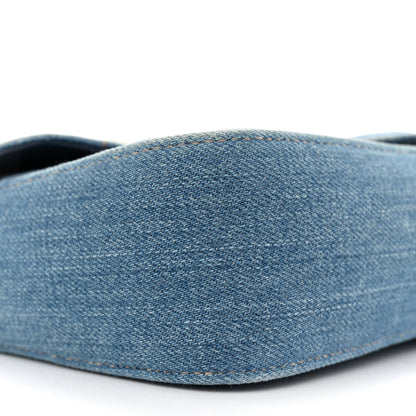Gucci Denim Matelasse Pearl Studded Mini GG Marmont Shoulder Bag Blue 9 of 11