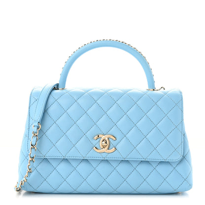 Chanel Caviar Quilted Small Coco Chain Handle Flap Light Blue 1 of 11