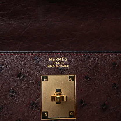 Hermes Ostrich Kelly Sellier 32 Marrone Fonce 7 of 15