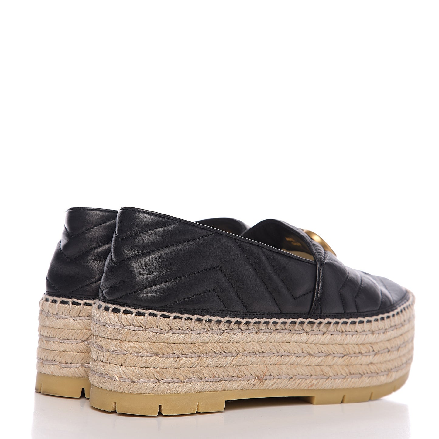 Nappa Matelasse GG Marmont Platform Espadrilles 39 Black