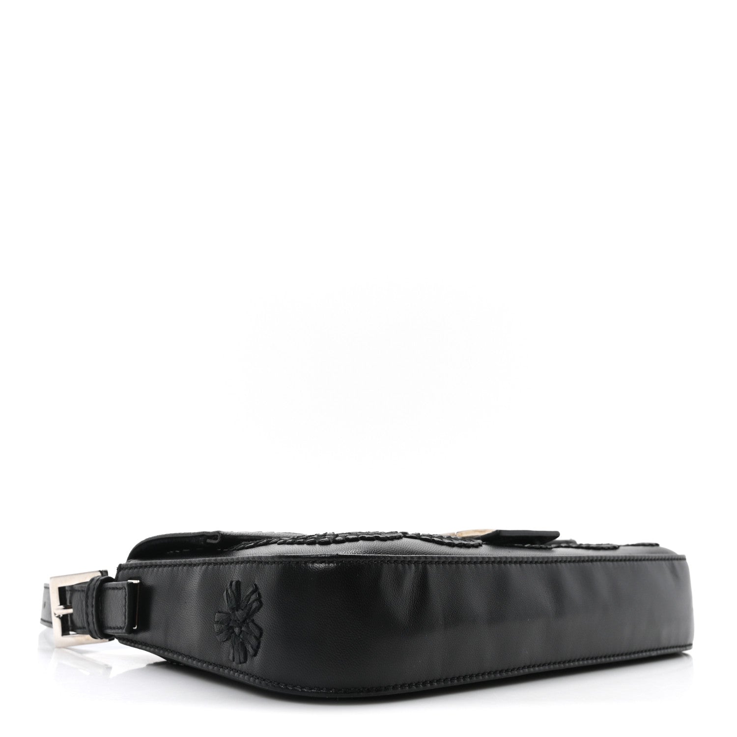 Fendi Nappa Floral Embroidered Baguette Black 5 of 10