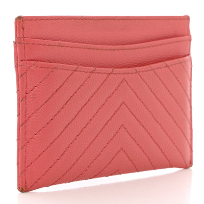 Chanel Caviar Chevron Quilted Card Holder Pink 3 of 14