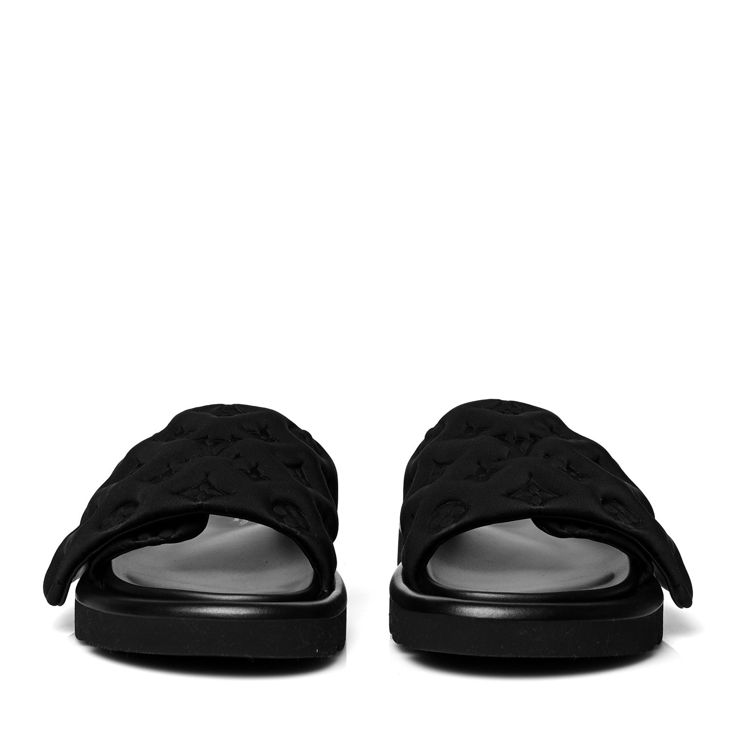 Louis Vuitton Technical Fabric Embossed Monogram Pool Pillow Comfort Mules 38 Black 2 of 9