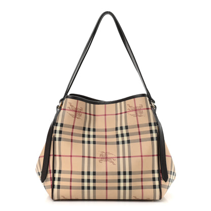 Burberry Haymarket Check Small Canterbury Tote Chocolate 1 of 15