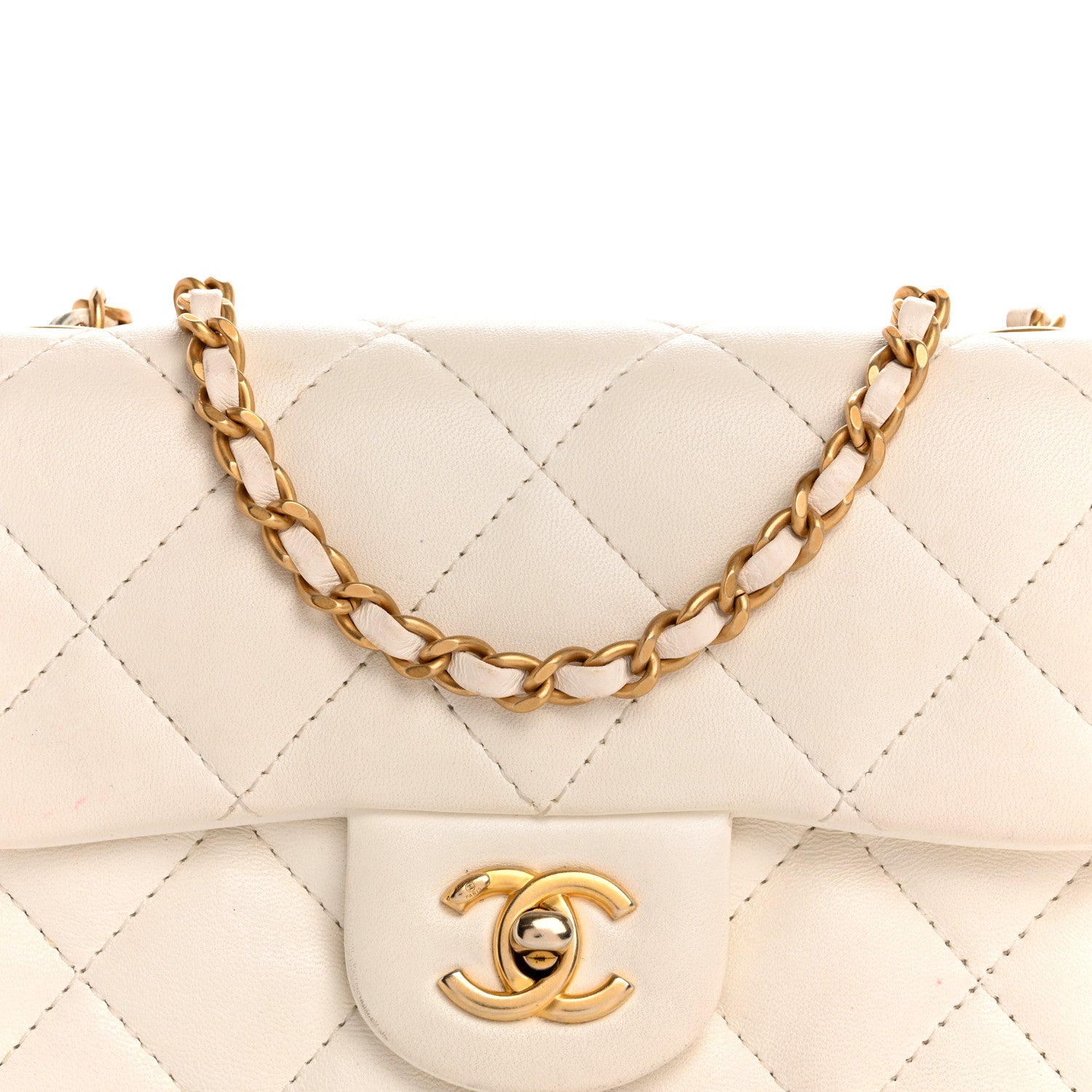 Chanel Lambskin Quilted Mini Heart Charms Flap White 8 of 16
