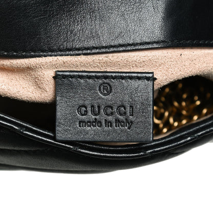 Gucci Calfskin Matelasse Super Mini GG Marmont Shoulder Bag Black 11 of 23