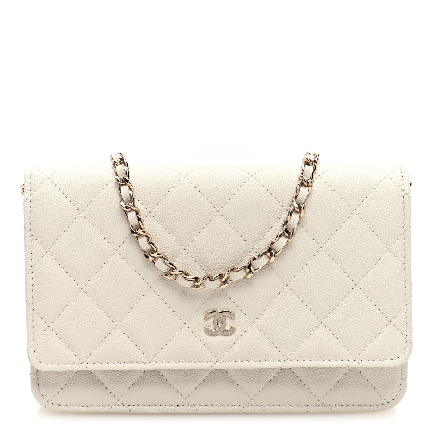 Chanel Caviar Quilted Wallet on Chain WOC White 1 of 11