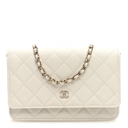 Chanel Caviar Quilted Wallet on Chain WOC White 1 of 11