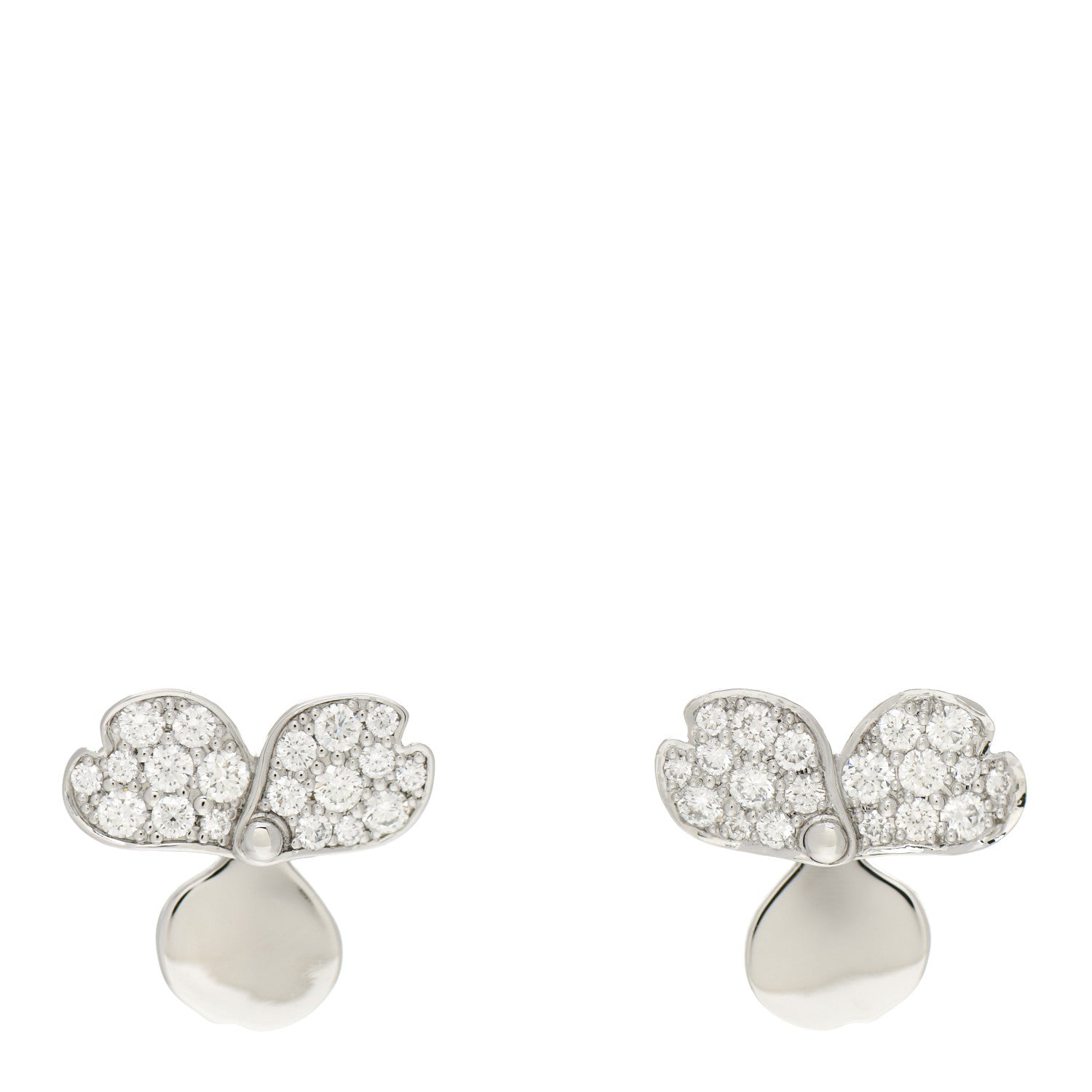 Tiffany Platinum Diamond Paper Flowers Earrings 1 of 5