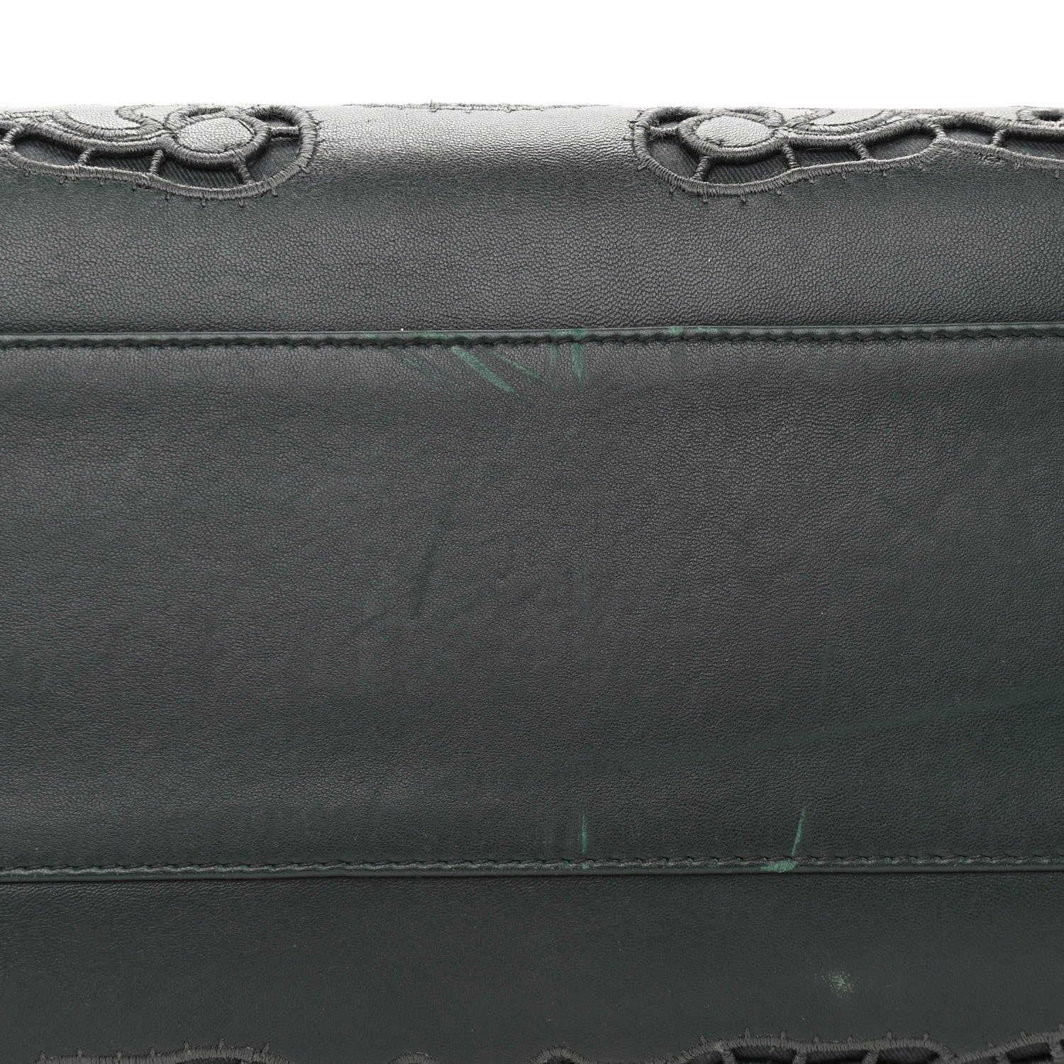 Dolce & Gabbana Lambskin Large Embroidered Laser Cut Miss Sicily Satchel Dark Green 13 of 13