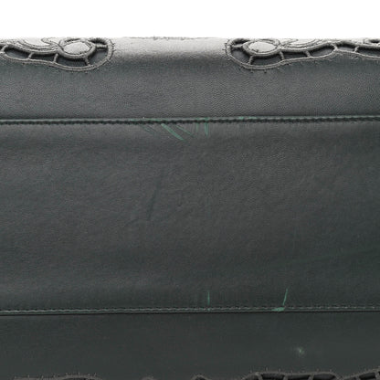 Dolce & Gabbana Lambskin Large Embroidered Laser Cut Miss Sicily Satchel Dark Green 13 of 13