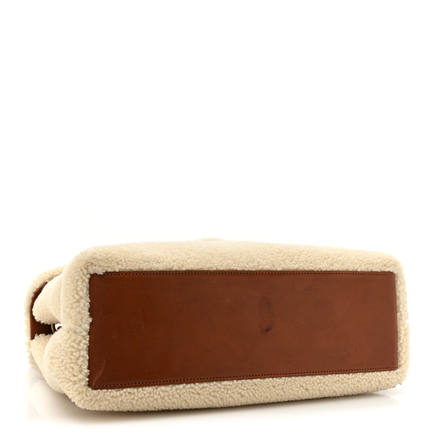 Saint Laurent Shearling Medium Loulou Shoulder Bag Natural 4 of 19