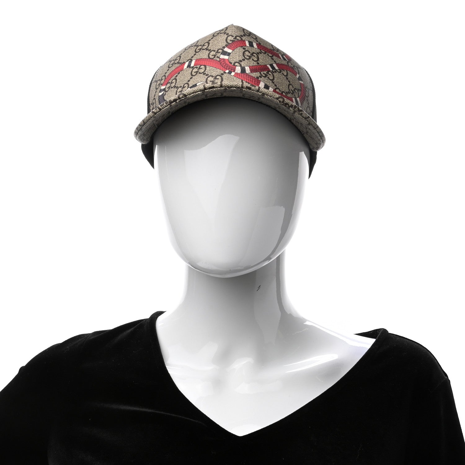Gucci GG Supreme Monogram Kingsnake Baseball Hat M Beige Multicolor 2 of 9