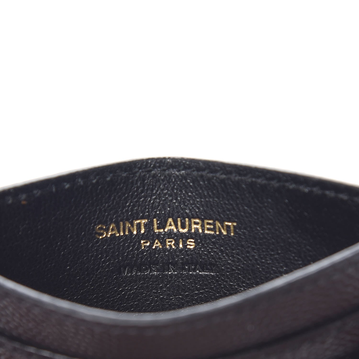 Saint Laurent Grain De Poudre Matelasse Chevron Monogram Credit Card Case Black 6 of 9