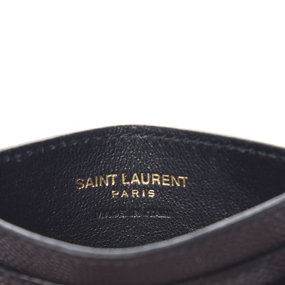 Saint Laurent Grain De Poudre Matelasse Chevron Monogram Credit Card Case Black 6 of 9