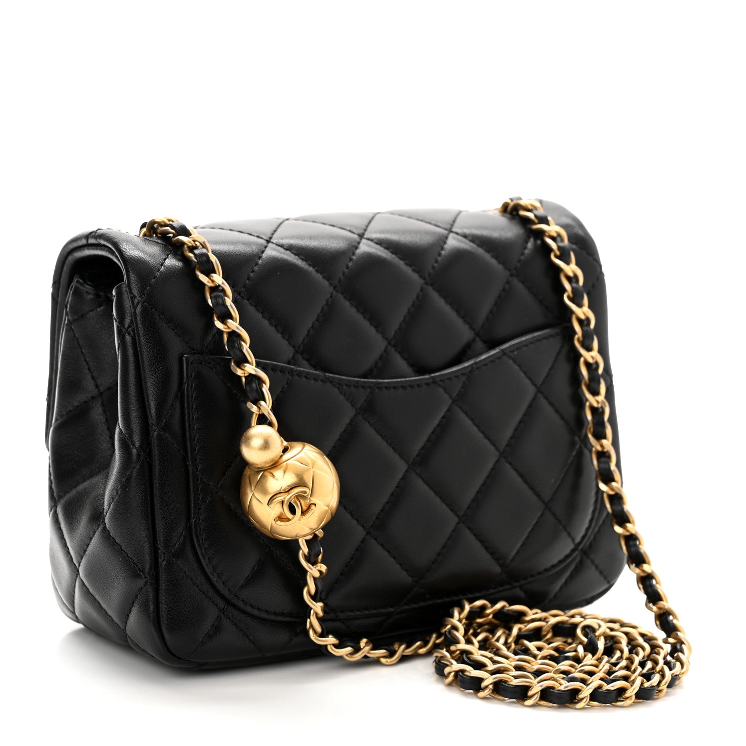 Chanel Lambskin Quilted Mini Pearl Crush Flap Black 5 of 20