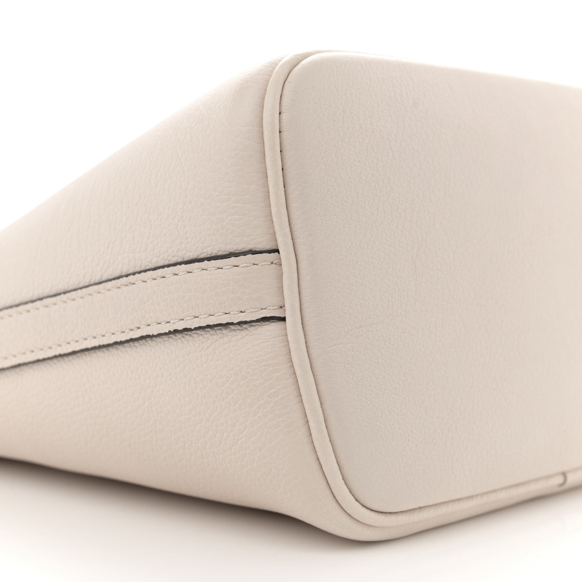 Grained Calfskin Lock and Walk Bucket Quartz
