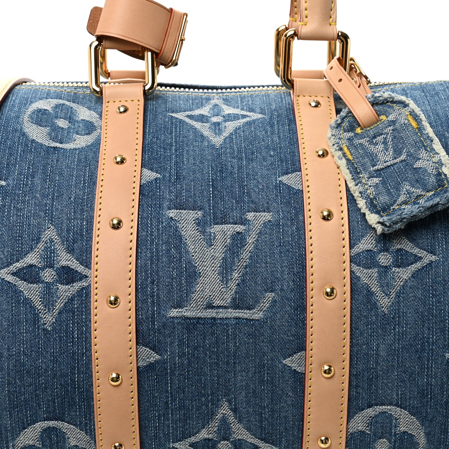 Louis Vuitton Denim Monogram New LV Remix Keepall Bandouliere 45 Blue 6 of 8