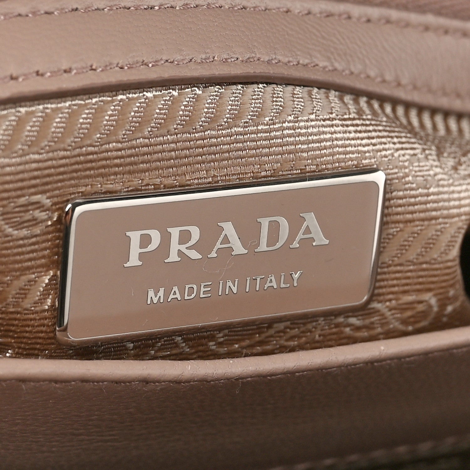 Prada Nappa Triangle Stitched Large Spectrum Bag Cipria 6 of 8