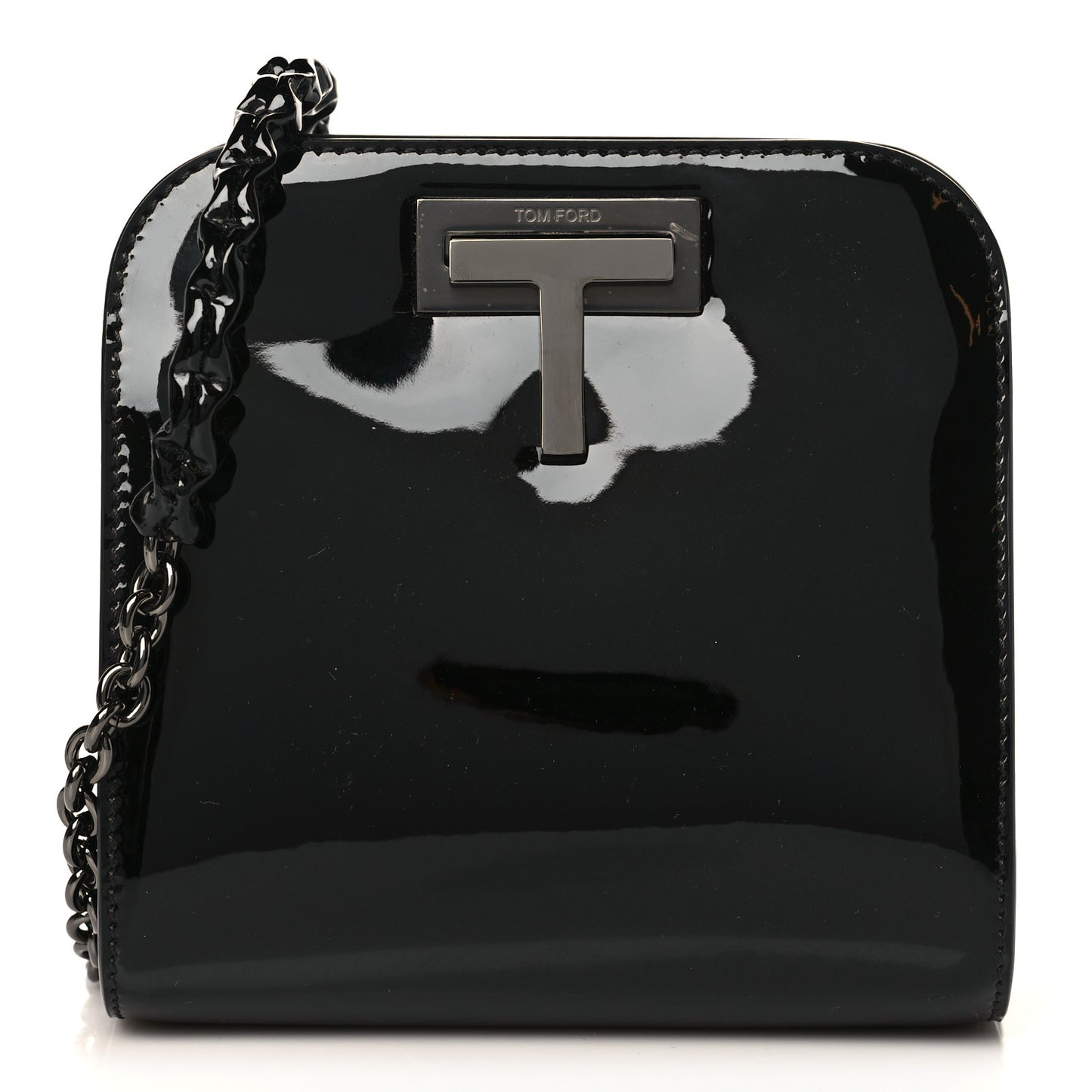 Patent Cosmo T Lock Chain Bag Black