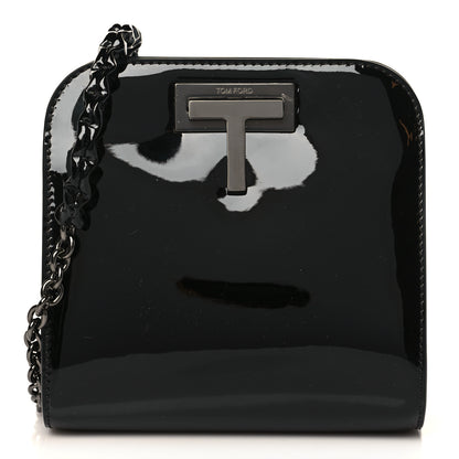 Tom Ford Patent Cosmo T Lock Chain Bag Black 1 of 7