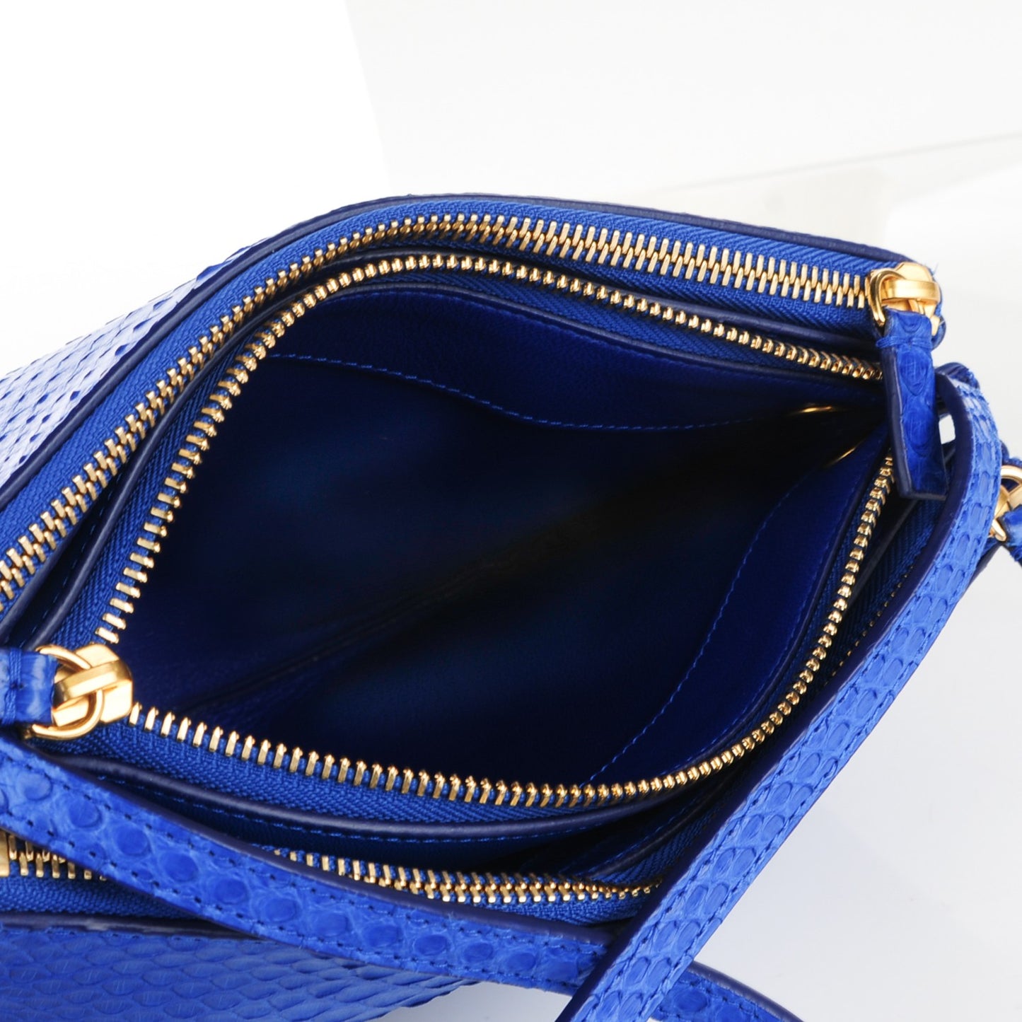 Python Small Trio Crossbody Bag Royal Blue