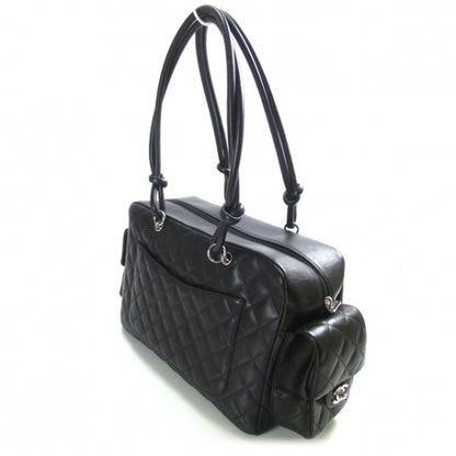 Chanel Calfskin Quilted Large Cambon Multipocket Reporter Black White 4 of 10