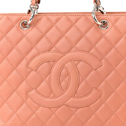 Chanel Caviar Quilted Grand Shopping Tote GST Light Red 8 of 11