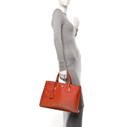 Prada Saffiano Lux Large Tote Papaya 2 of 14