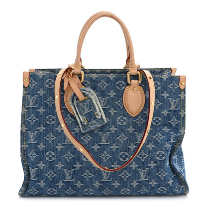 Louis Vuitton Monogram Denim Onthego MM Blue 1 of 11