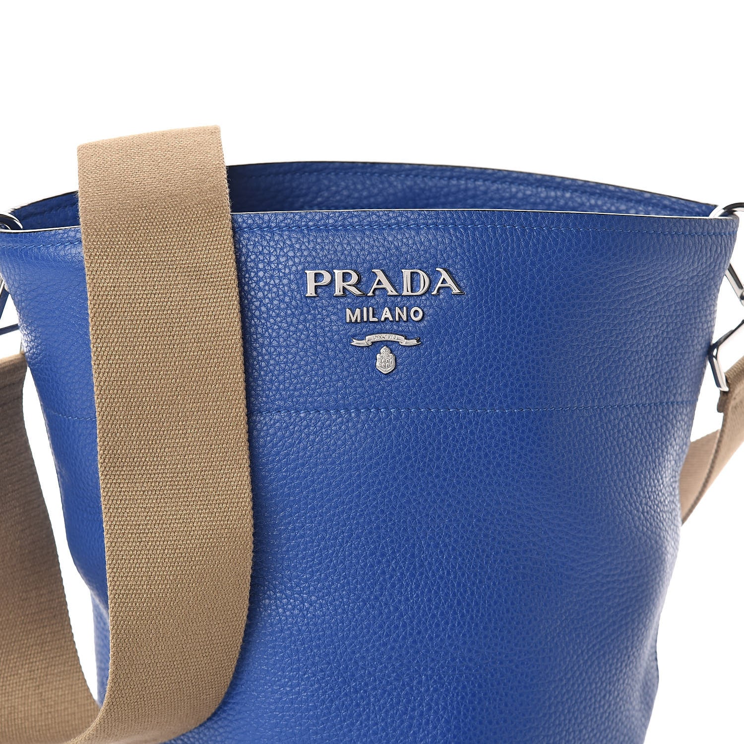 Prada Vitello Daino Bucket Bag Royal 7 of 9
