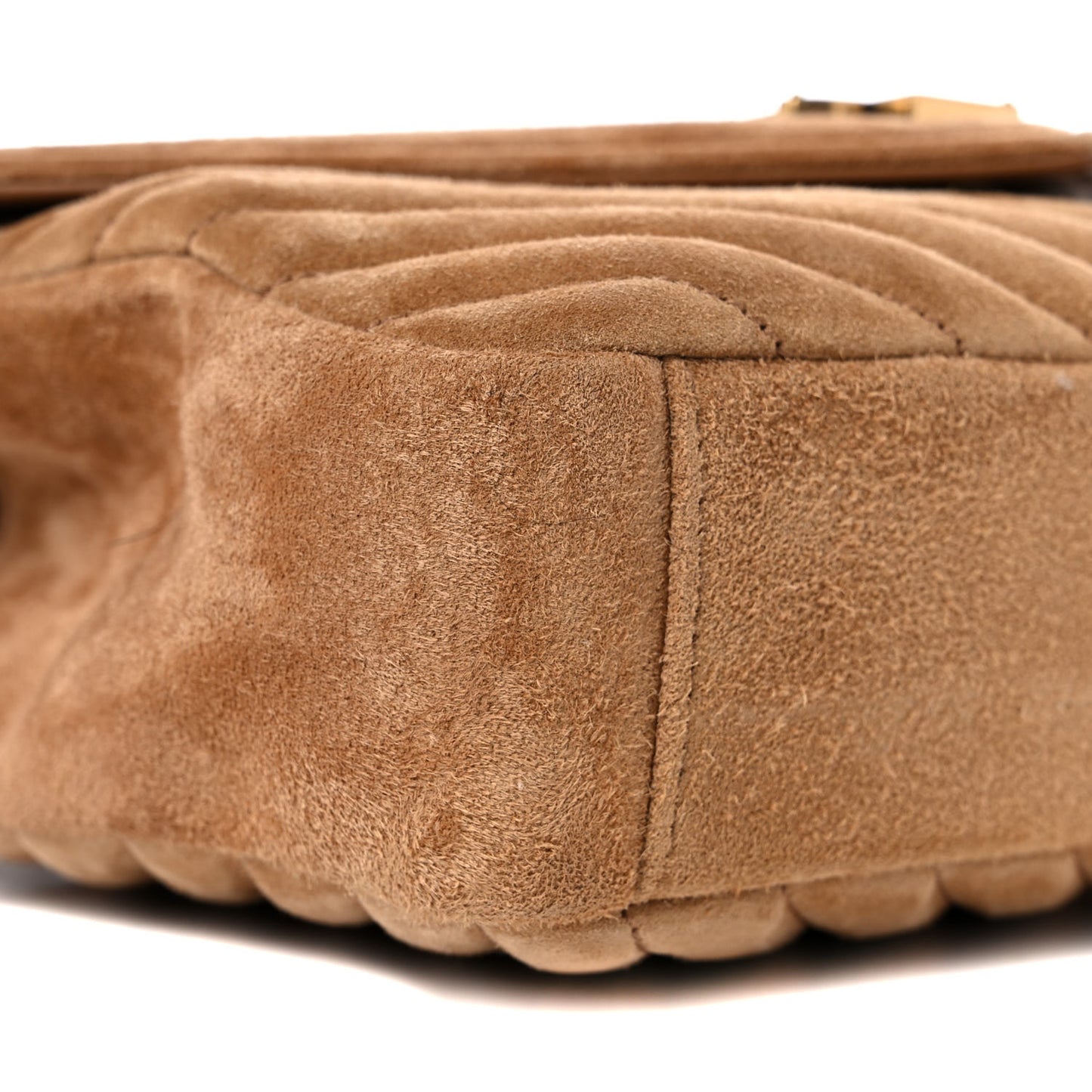 Suede Matelasse Chevron Monogram Medium College Bag Cinnamon