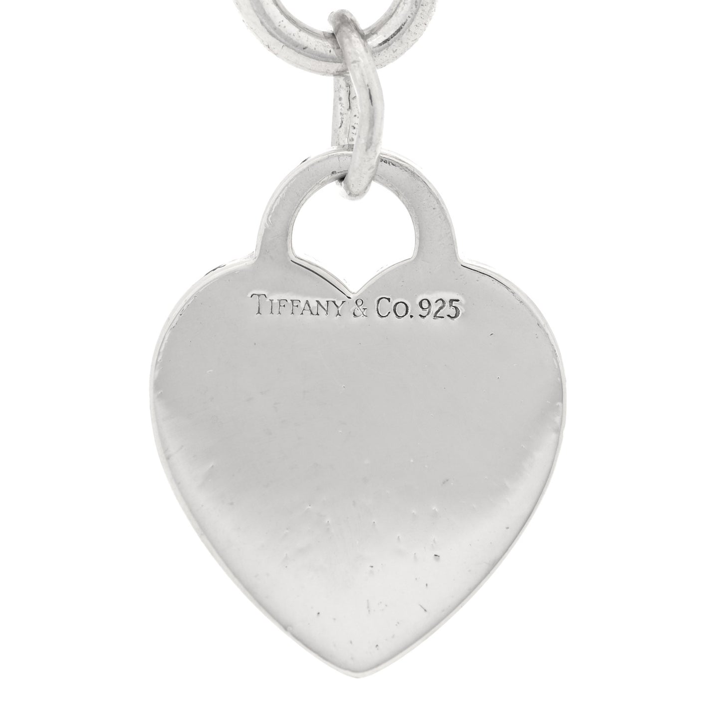 Sterling Silver Heart Tag Charm Bracelet