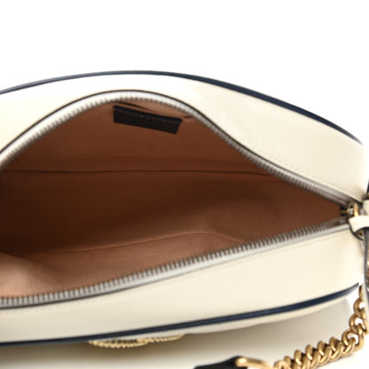Gucci Vintage Effect Calfskin Matelasse Diagonal Small Torchon GG Marmont Chain Shoulder Bag Mystic White Blue Agata 5 of 10