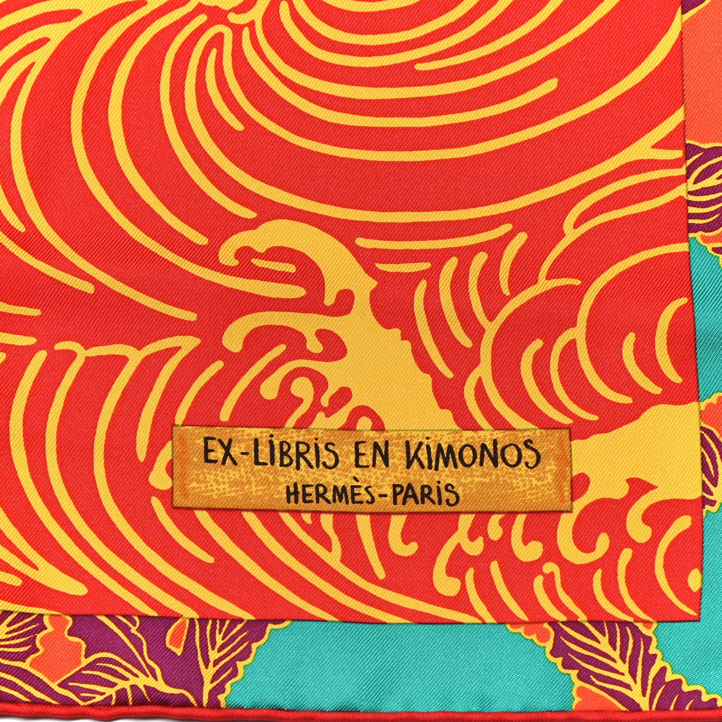 Silk Ex Libris En Monogram Kimonos Scarf 90 Rouge Rose Jaune