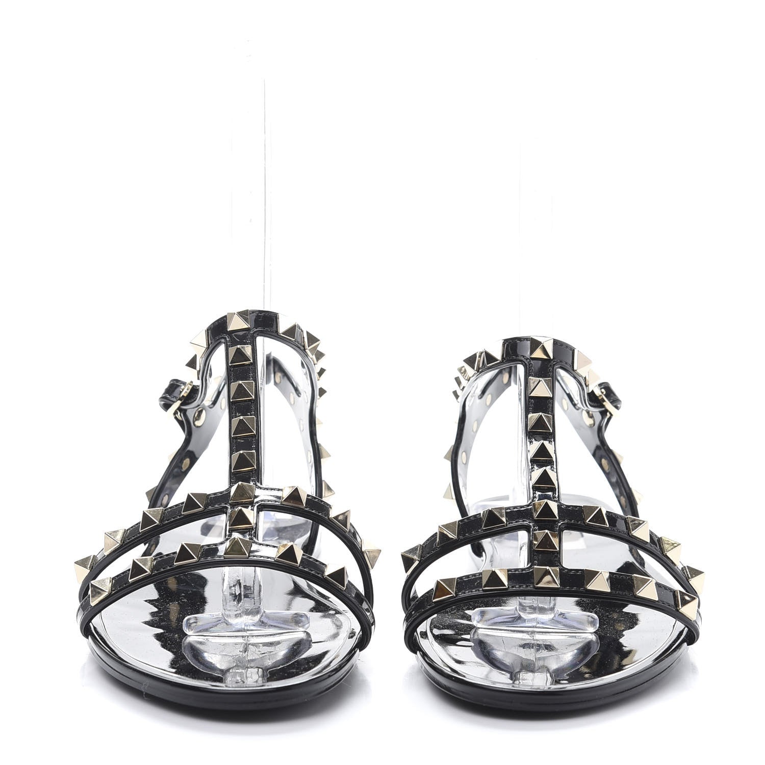 Valentino Garavani PVC Jelly Rockstud Caged Sandals 39 Black 2 of 7