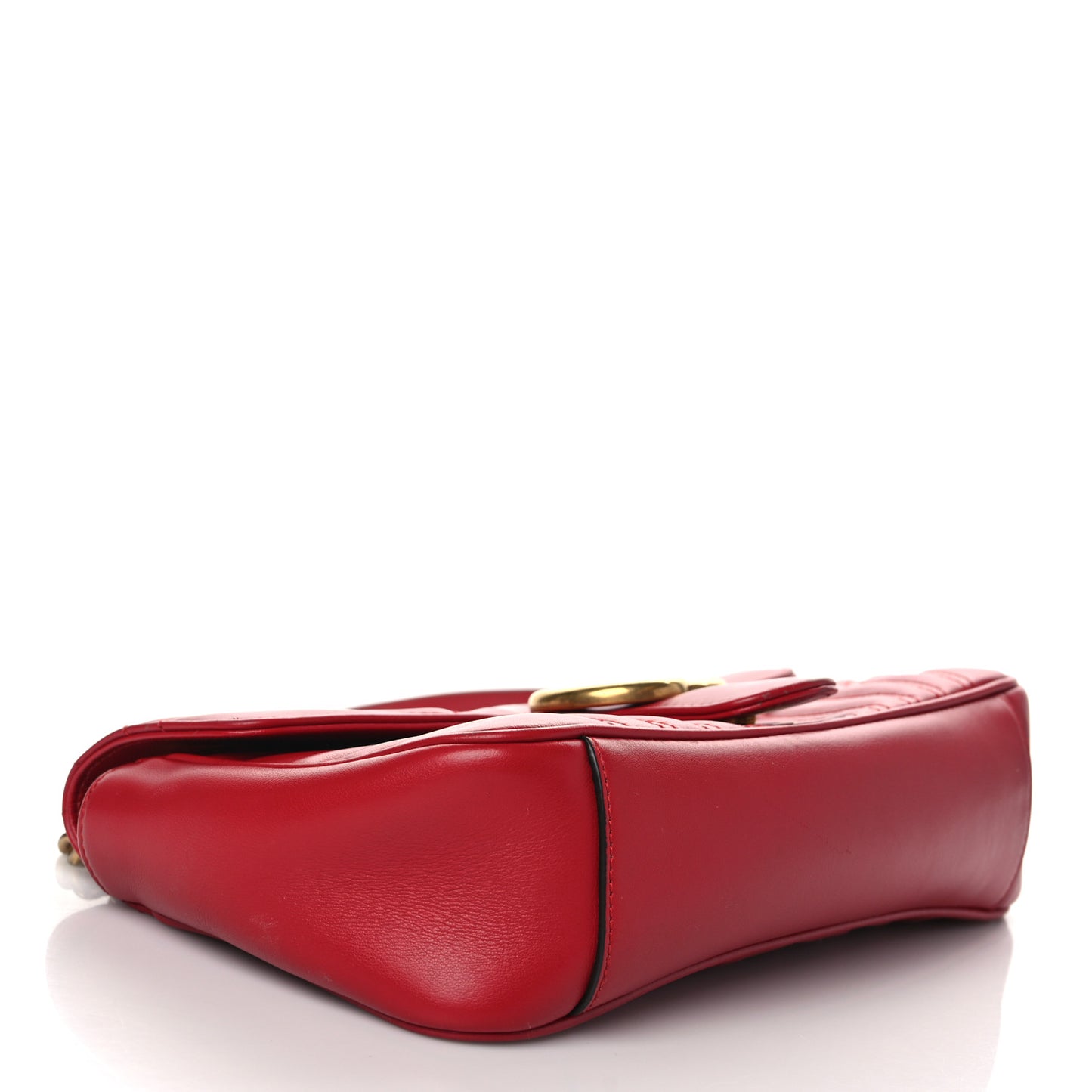 Calfskin Matelasse Small GG Marmont Shoulder Bag Hibiscus Red