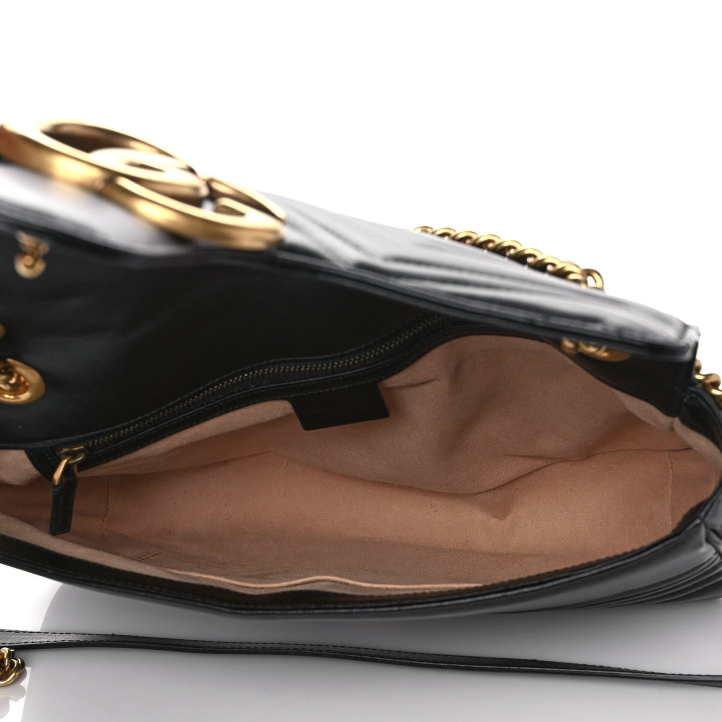 Calfskin Matelasse Medium GG Marmont Shoulder Bag Black