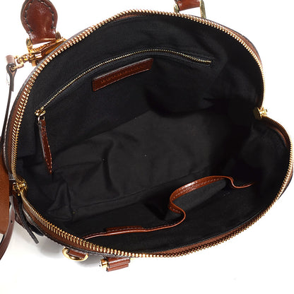 Burberry Bridle Calfskin House Check Small Orchard Bowling Bag Deep Claret 5 of 12