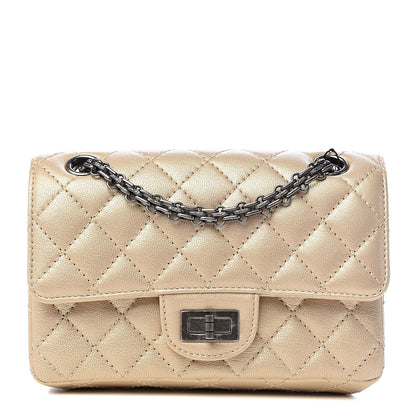 Chanel Metallic Sheepskin Quilted 2.55 Reissue Mini Flap Beige 1 of 11