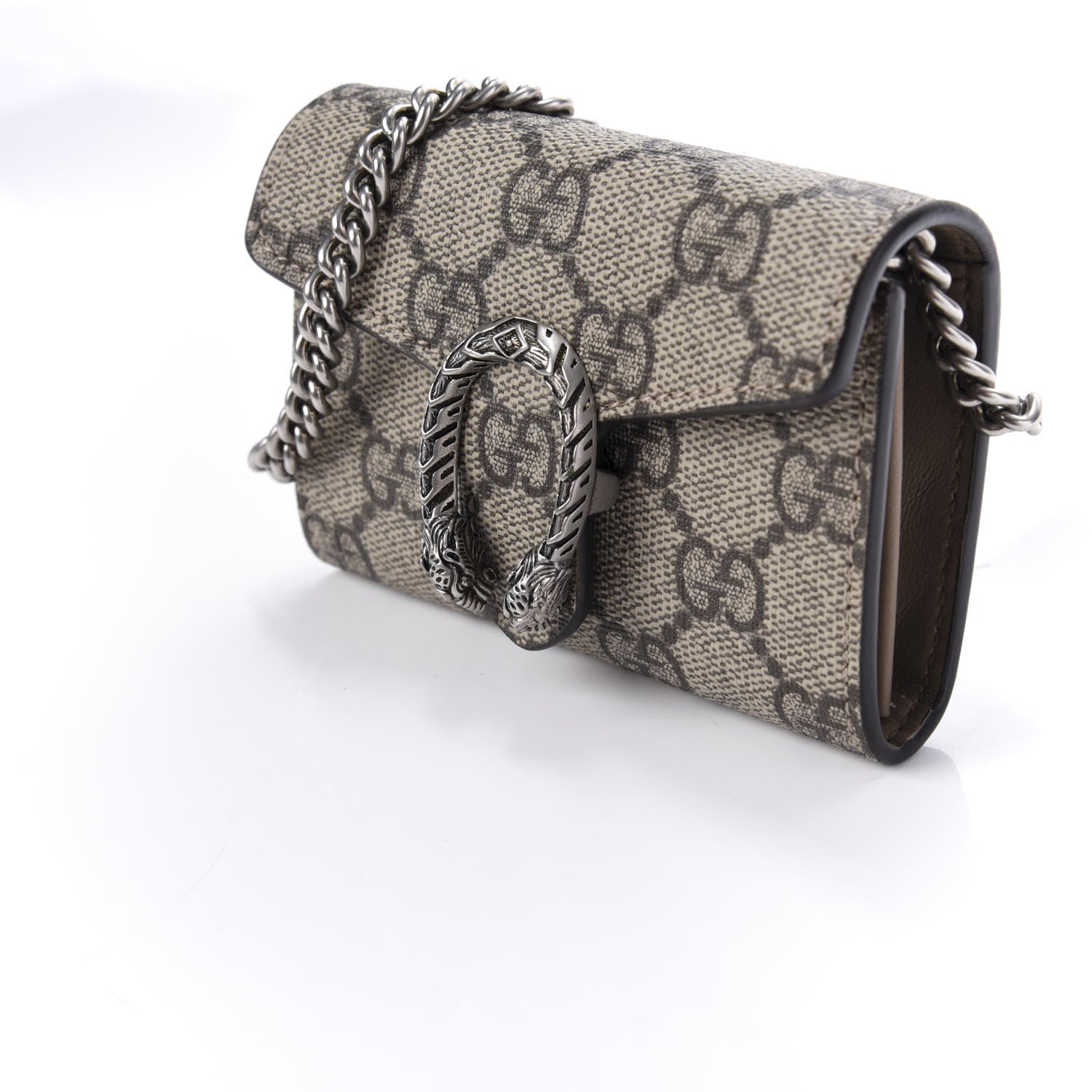 Gucci GG Supreme Monogram Dionysus Coin Purse Taupe 7 of 8