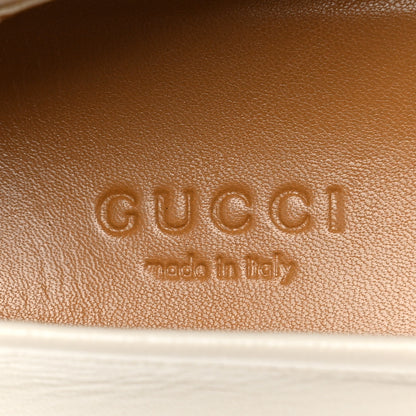 Gucci Goatskin Bee Star Embroidered Womens Jordaan Loafers 40 Mystic White 7 of 12